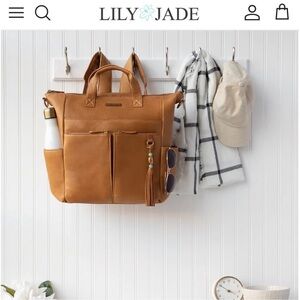 Lily Jade Tan Leather Backpack- diaper bag